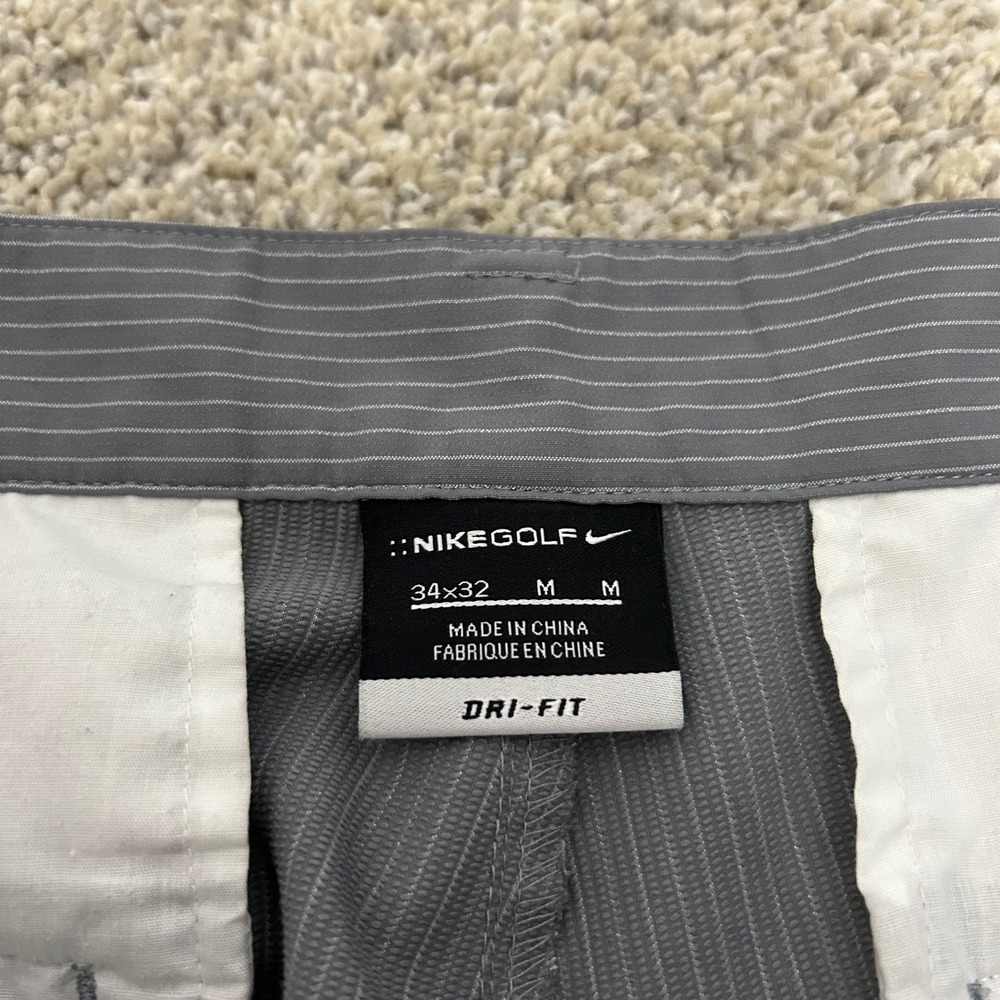 Nike Golf Pants 34x32 Grey Pinstripe Dri-FIT Performance Trousers Performance - Picture 5 of 10